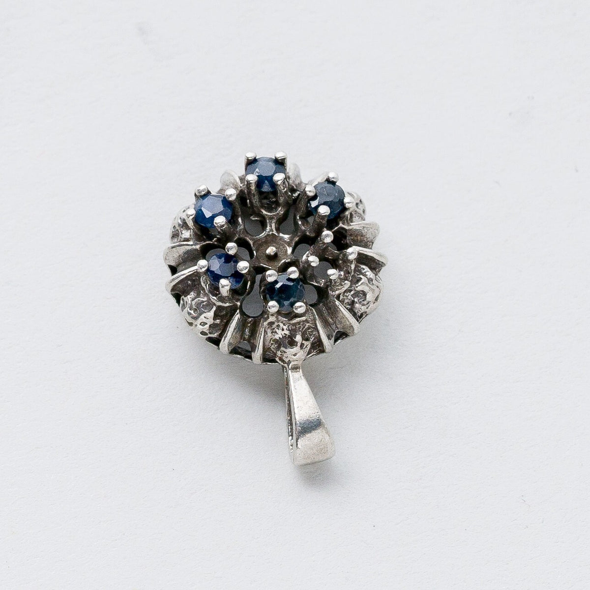 Anhänger Silber 835 Blaue Steine 1,8 cm 1,79 g1