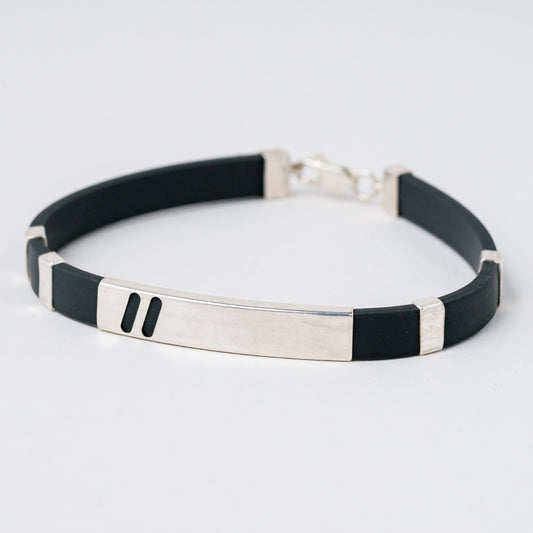 Silber Gummi Armband 22 cm 925  8,89 g0