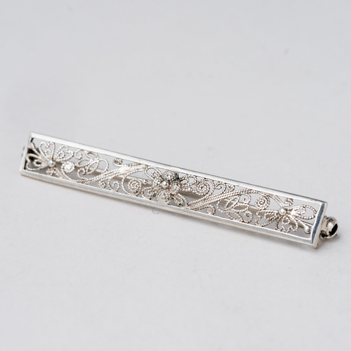 Brosche Silber filigran 5,2 cm 2,53 g0
