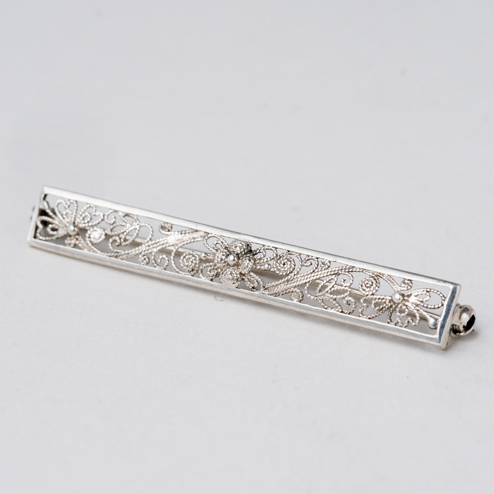 Brosche Silber filigran 5,2 cm 2,53 g0