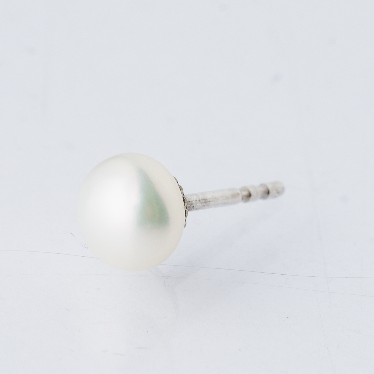 Einzelner Ohrring Ohrstecker Perle Silber 0,35 g0