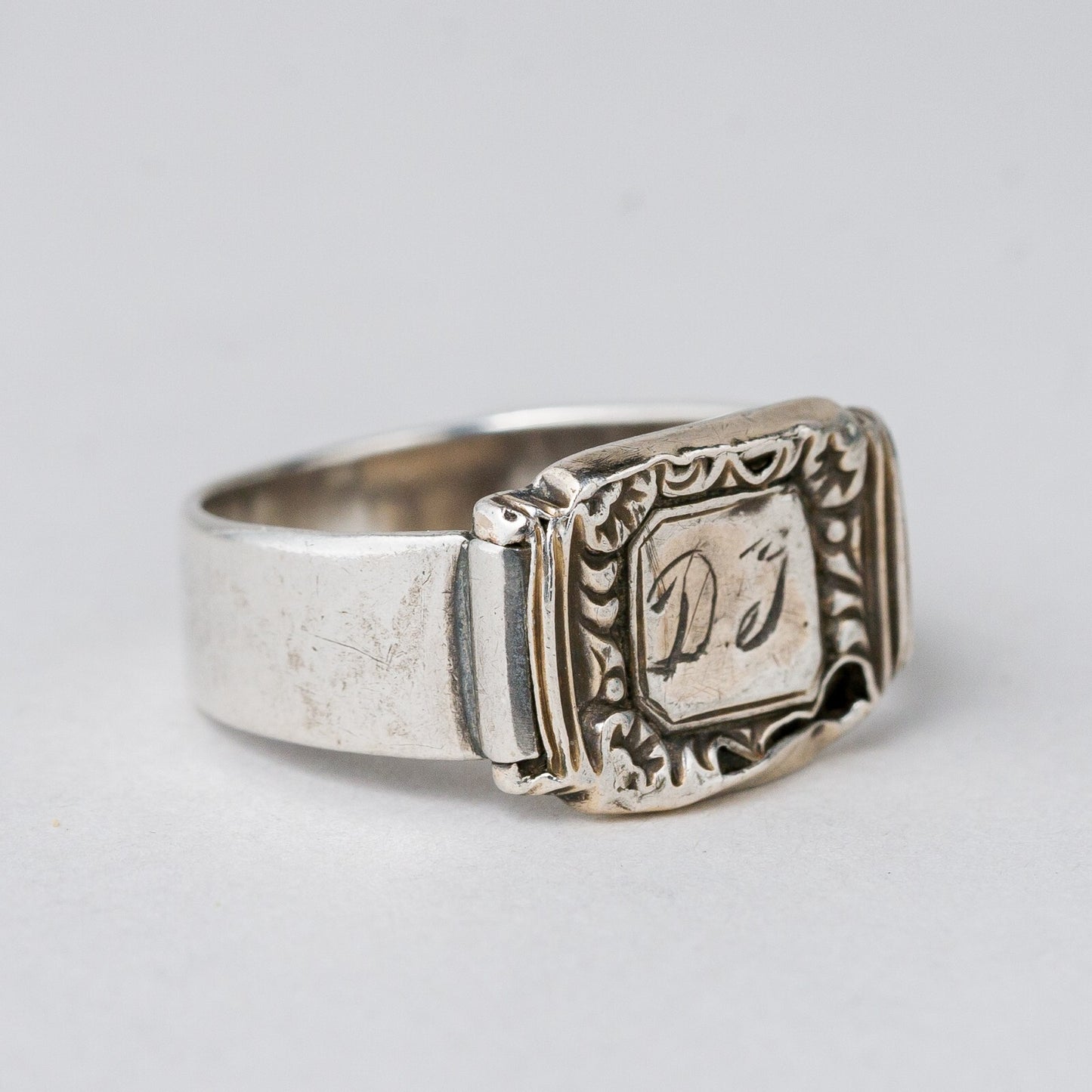 Silber Ring Monogramm"DJ" Größe 56 (17,8 mm Ø) 3,4 g4