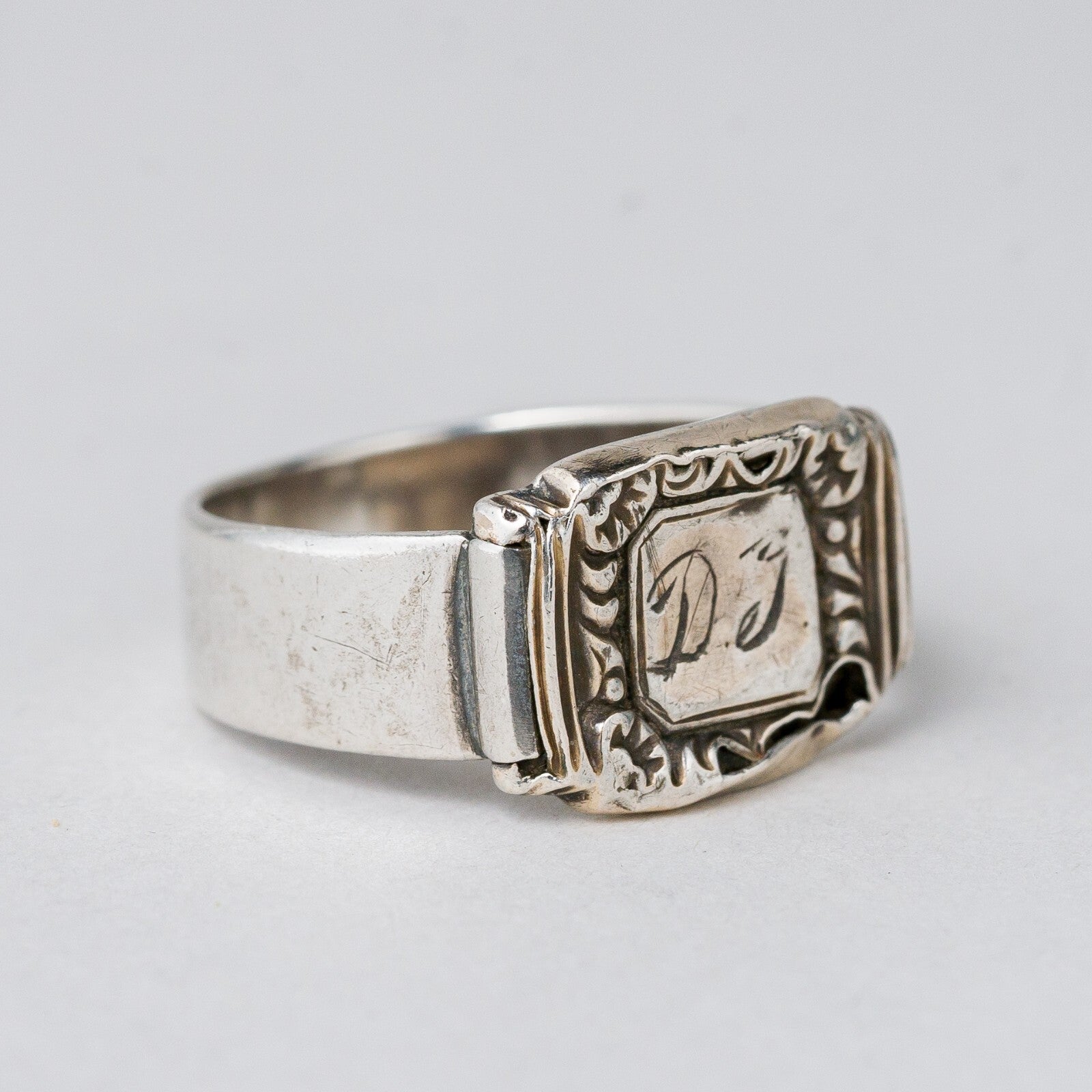 Silber Ring Monogramm"DJ" Größe 56 (17,8 mm Ø) 3,4 g4