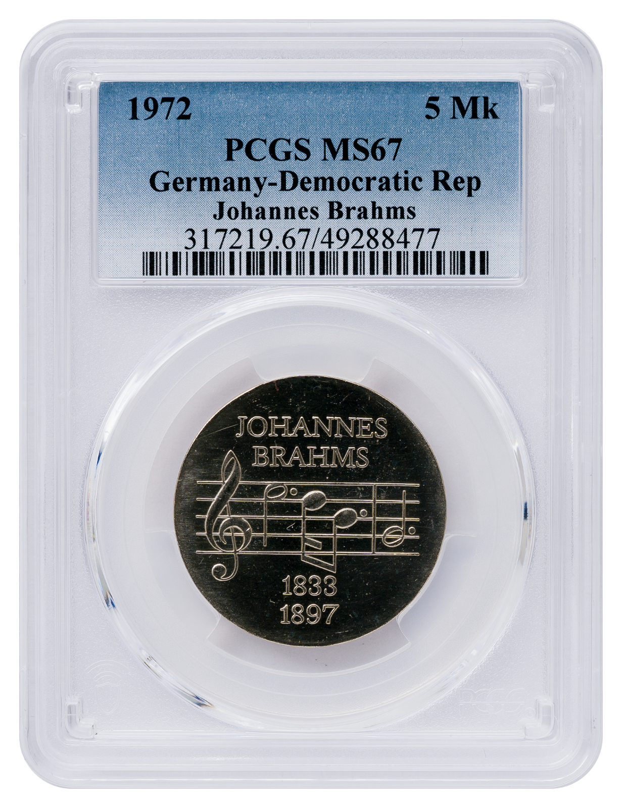 5 Mark DDR 1972 Johannes Brahms DDR PCGS MS671