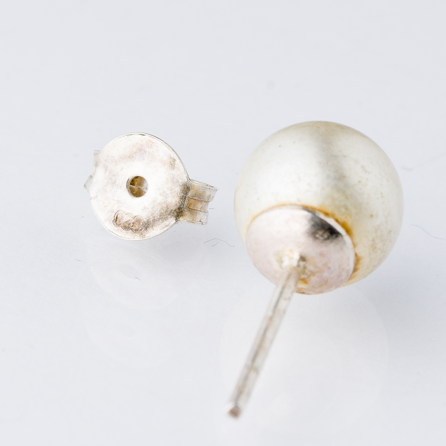 Einzelner Ohrring Ohrstecker Perle Silber 0,51 g5