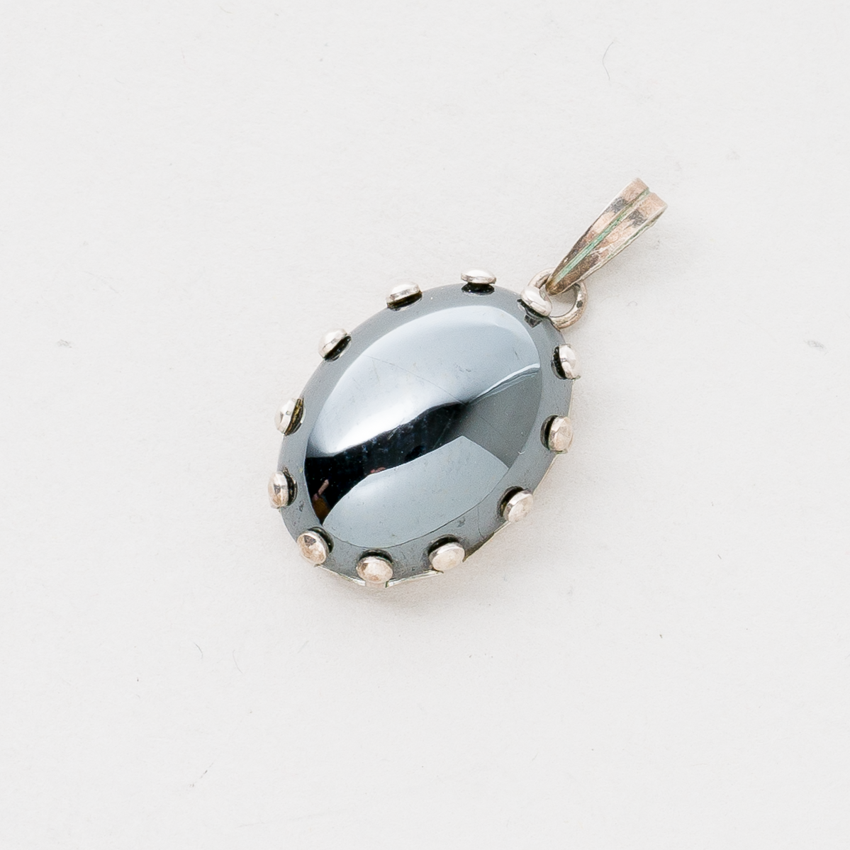 Anhänger Schwarzer Stein 835er Silber 5,06 g 2,7 cm0