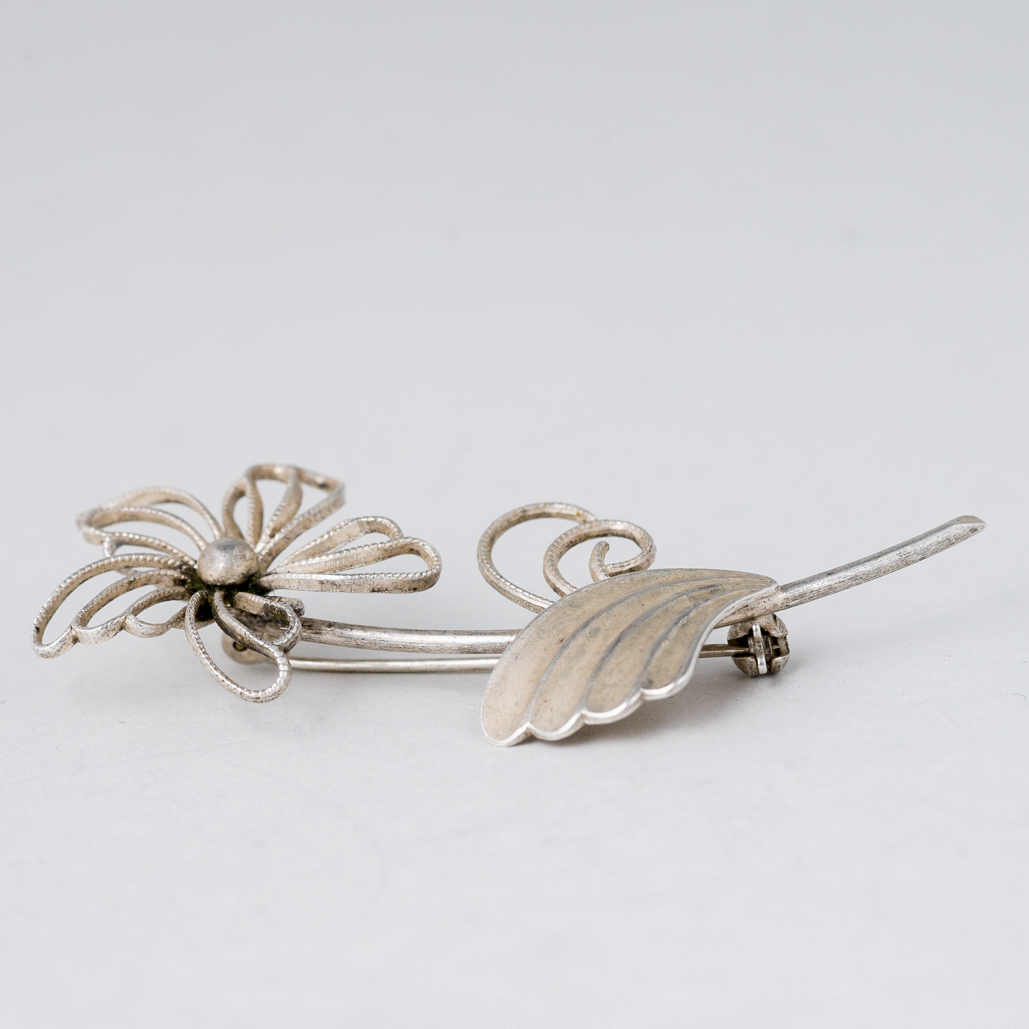 Brosche Blume 800er Silber 4,6 g 6 cm1