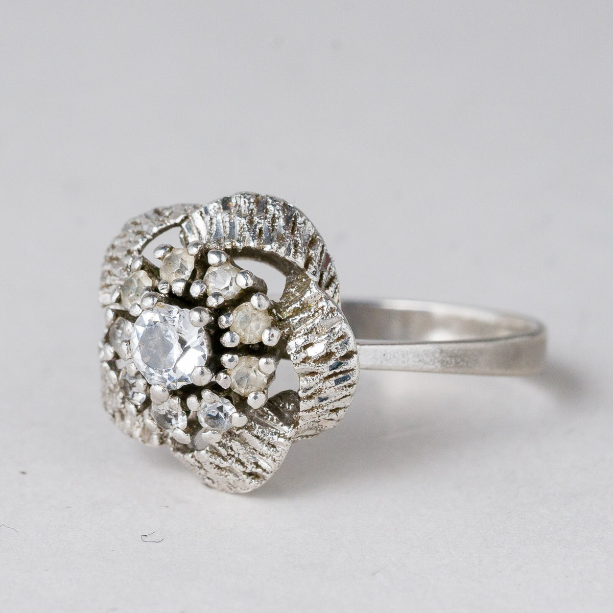 Silber Ring Weißer Stein Größe 57 (18,1 mm Ø) 3,93 g0
