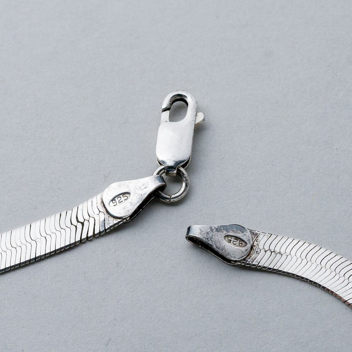 Silber Silberkette Halskette 40,5 cm 925 Flache Schlangenkette 9,48 g6