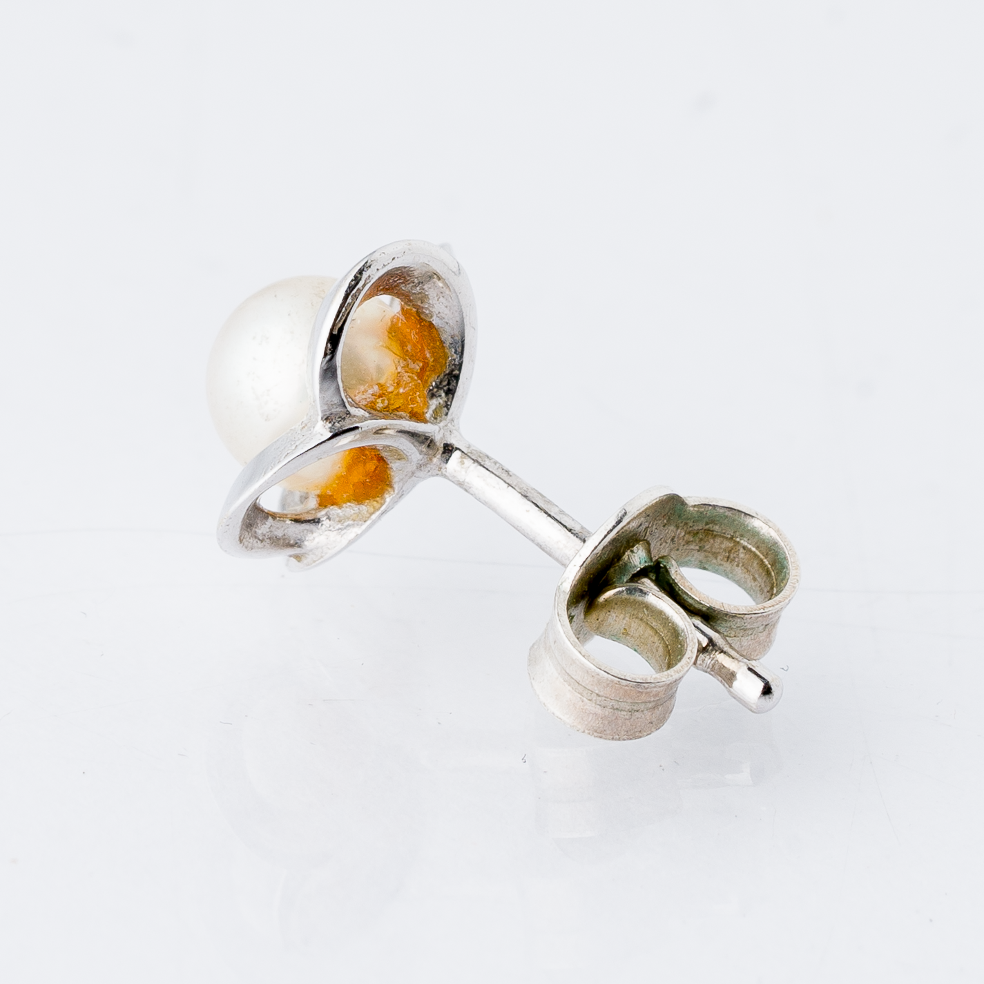 Einzelner Ohrring Ohrstecker Perle Silber 0,71 g4