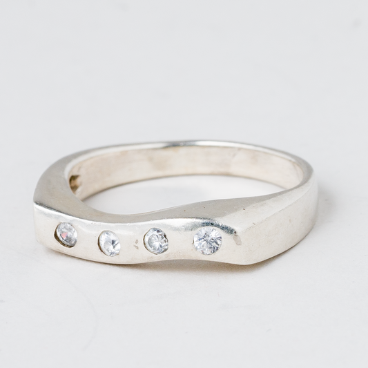 Ring Steinbesatz 3,49 g 925er Silber Größe 57 (18,1 mm Ø)0