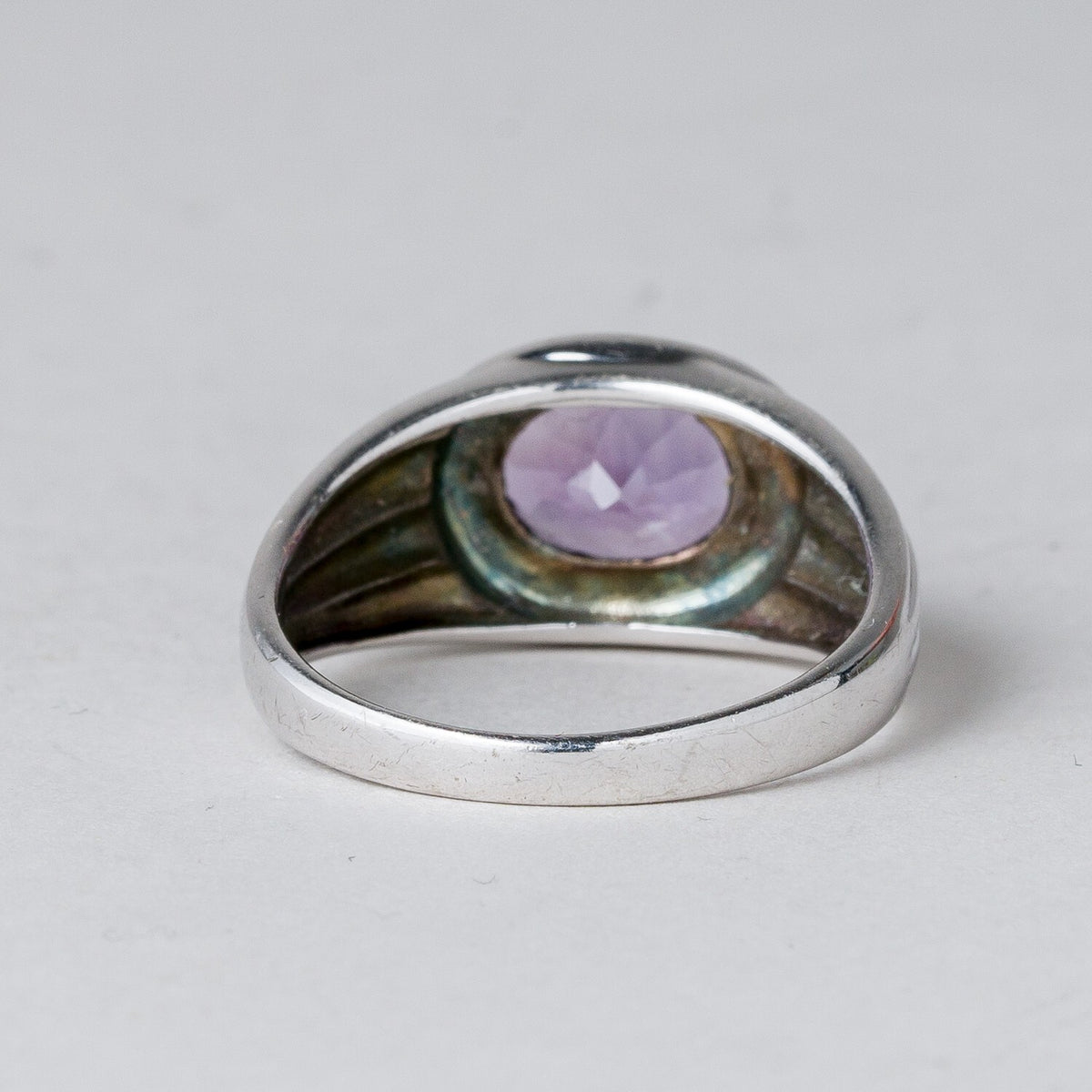 Silber Ring 925 Lila Stein Größe 65 (20,6 mm Ø) 5,48 g3