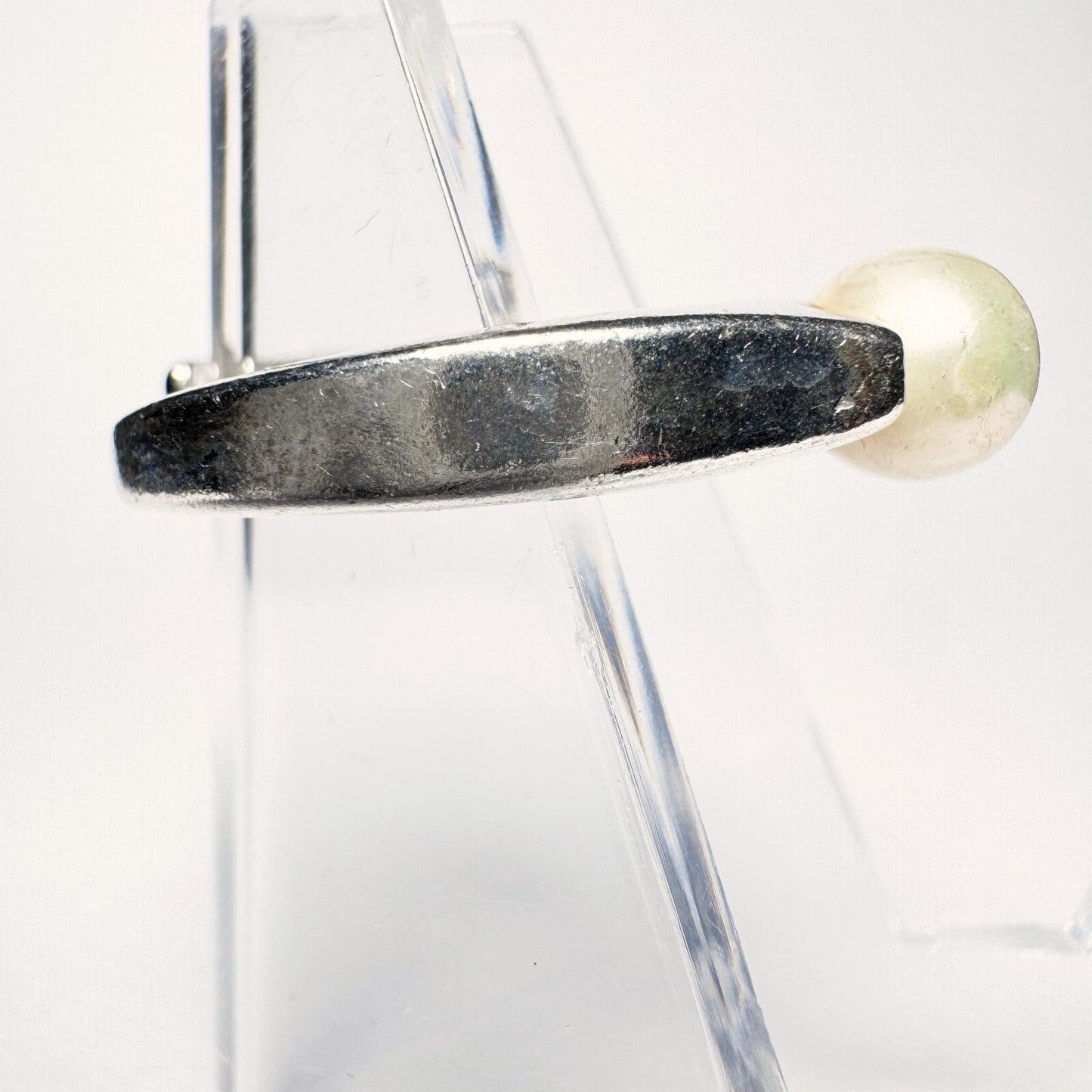 Ring 835er Silber (gestempelt) Größe 53 mit Perle 3,64g3