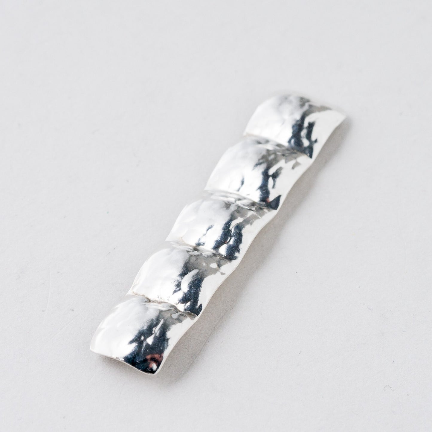 Silber Brosche 900 Hammerschlag 6 cm 4,72 g2