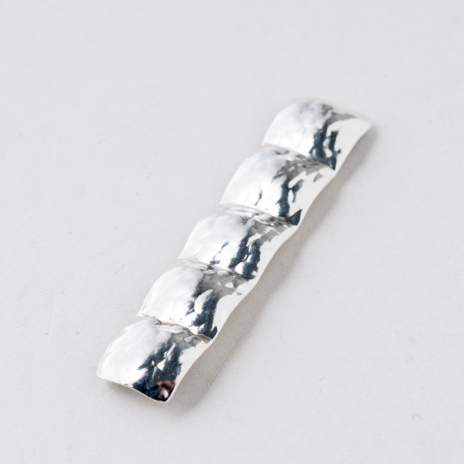 Silber Brosche 900 Hammerschlag 6 cm 4,72 g2