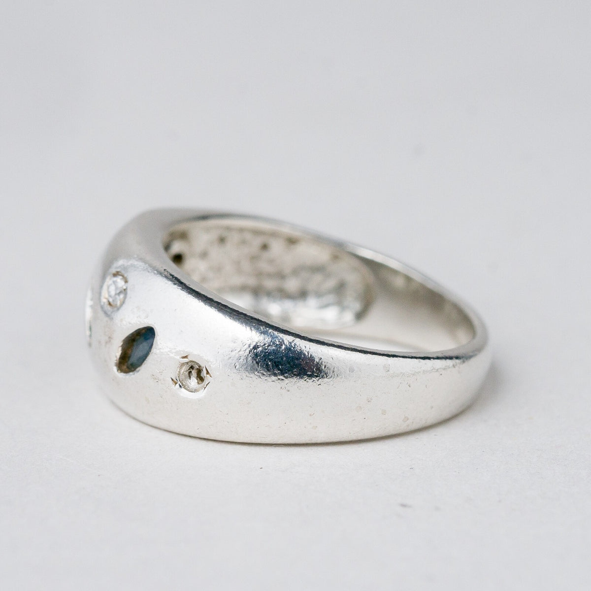 Silber Ring 925 Blauer, Grüner, Roter Stein Größe 56 (17,8 mm Ø) 4,62 g5