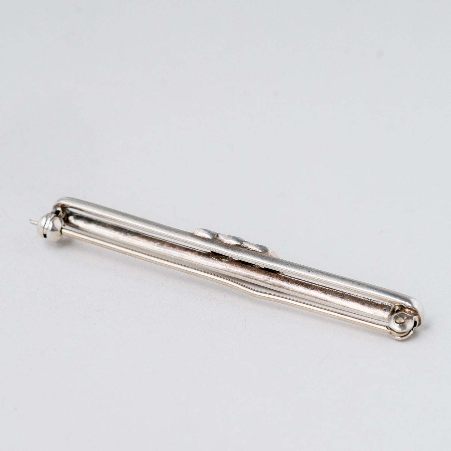Brosche 835 Silber Weiße Steine 5,6 cm 4,22 g3