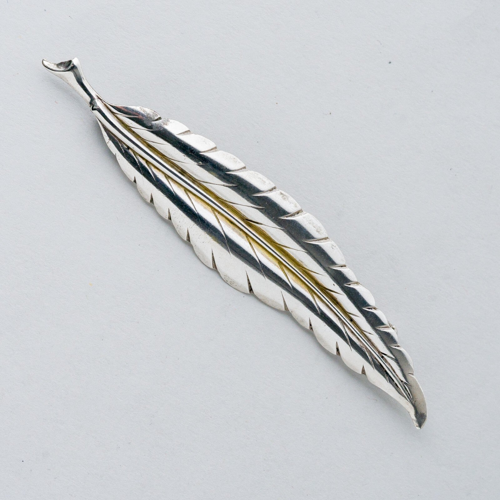 Silber Brosche Spange 835 Blatt 4,39 g1