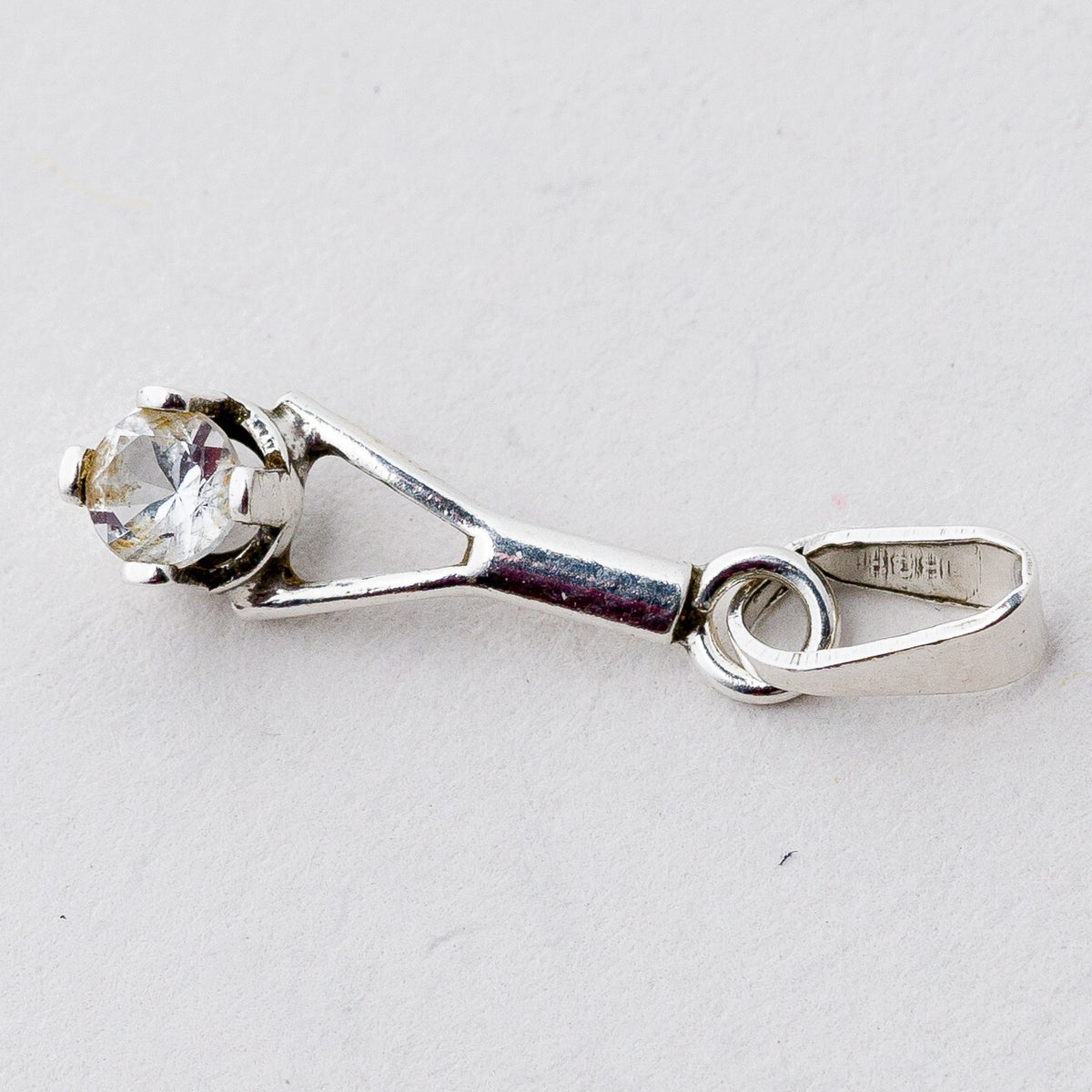 Anhänger Silber 835 Weißer Stein 2,3 cm 0,6 g1
