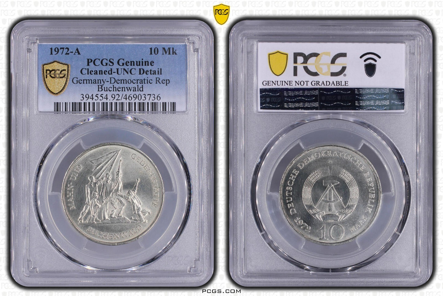 10 Mark DDR 1972 A Buchenwald PCGS UNC Detail0