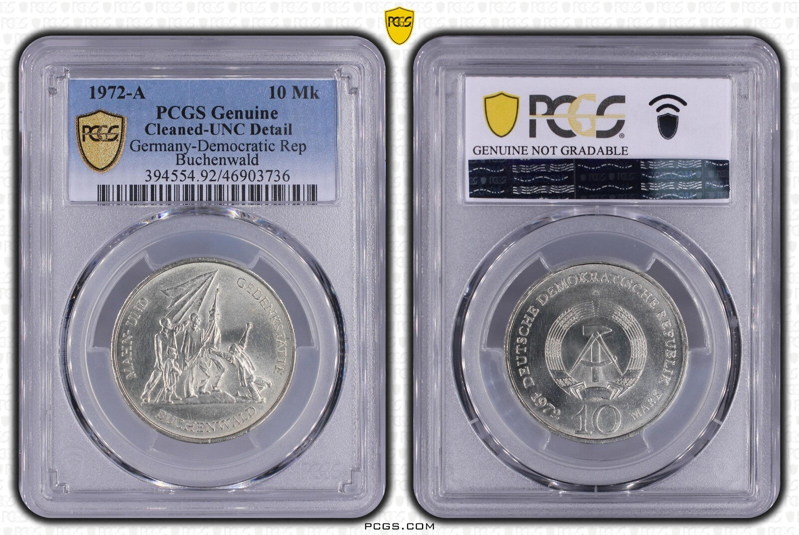 10 Mark DDR 1972 A Buchenwald PCGS UNC Detail0