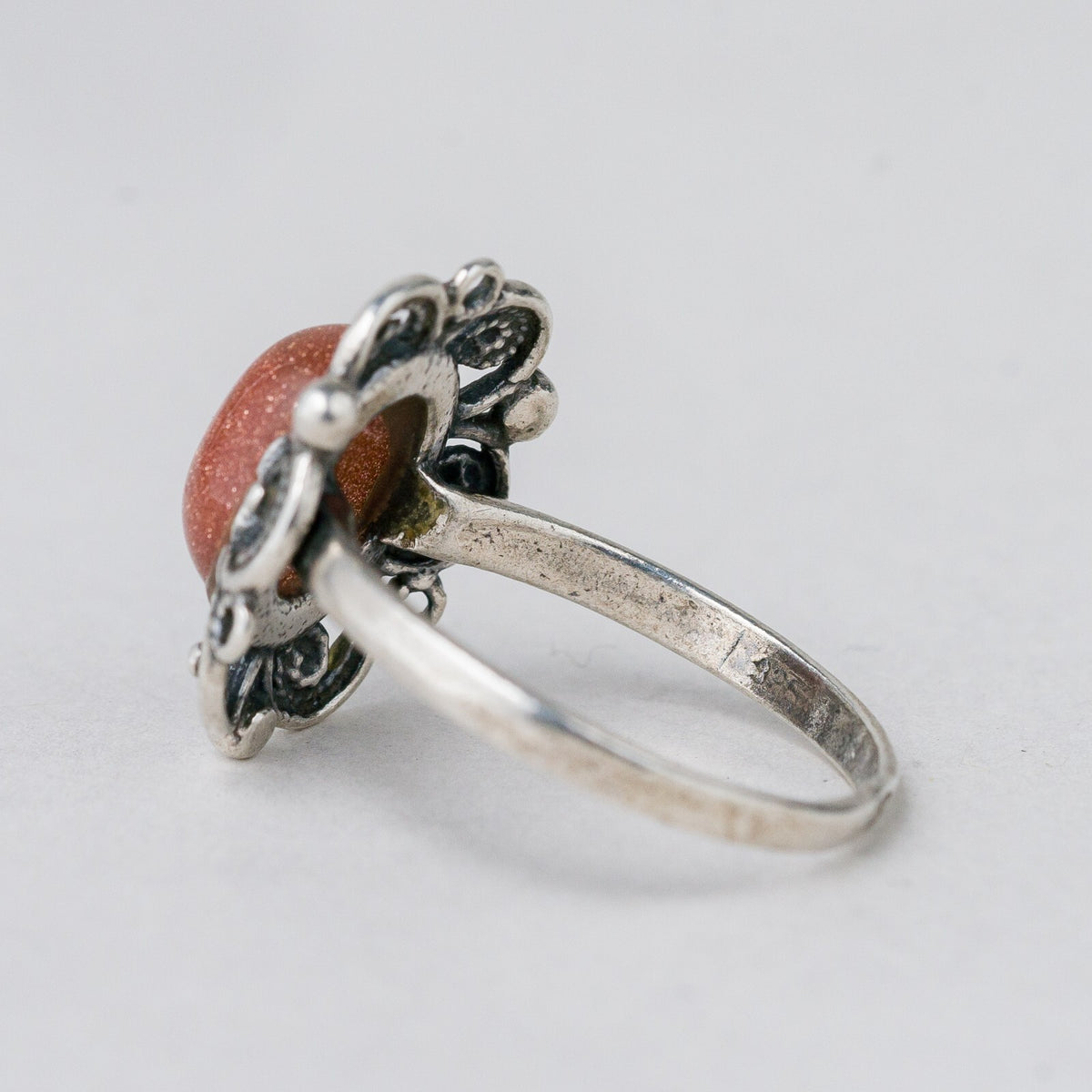 Silber Ring 925 Brauner Stein Glitzer Größe 54 (17,2 mm Ø) 2,74 g8