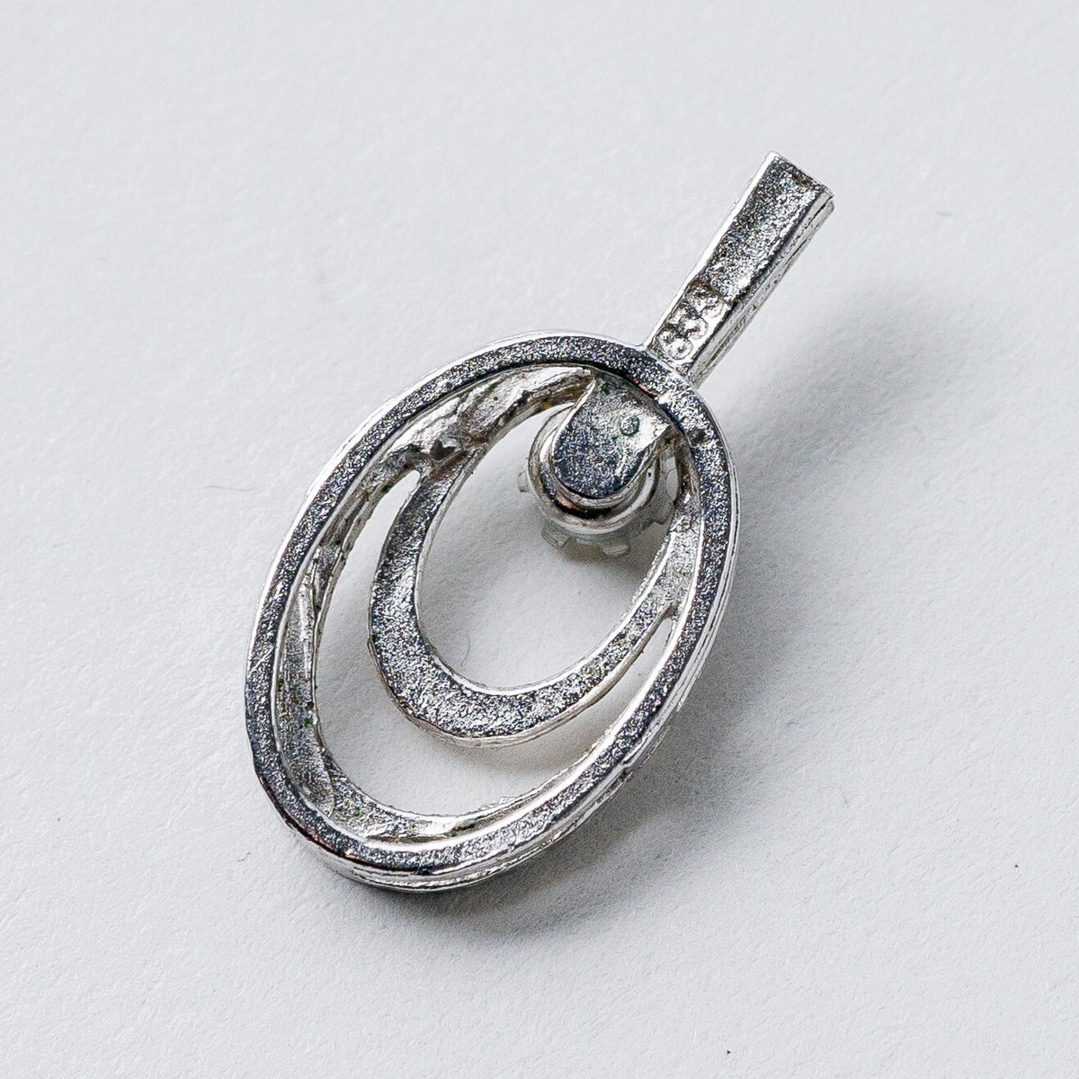 Anhänger 835 Silber Weißer Stein 2 cm 1,57 g3