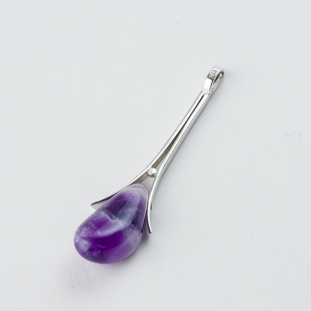 Anhänger mit lila Stein 925er Silber 4,77g1