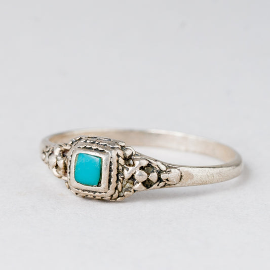 Ring Türkiser Stein 1,54 g 925er Silber Größe 58 (18,4 mm Ø)0