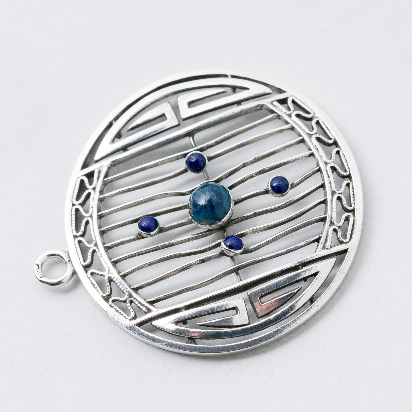 Anhänger Silber Blaue Steine 3,8 cm 4,39 g2