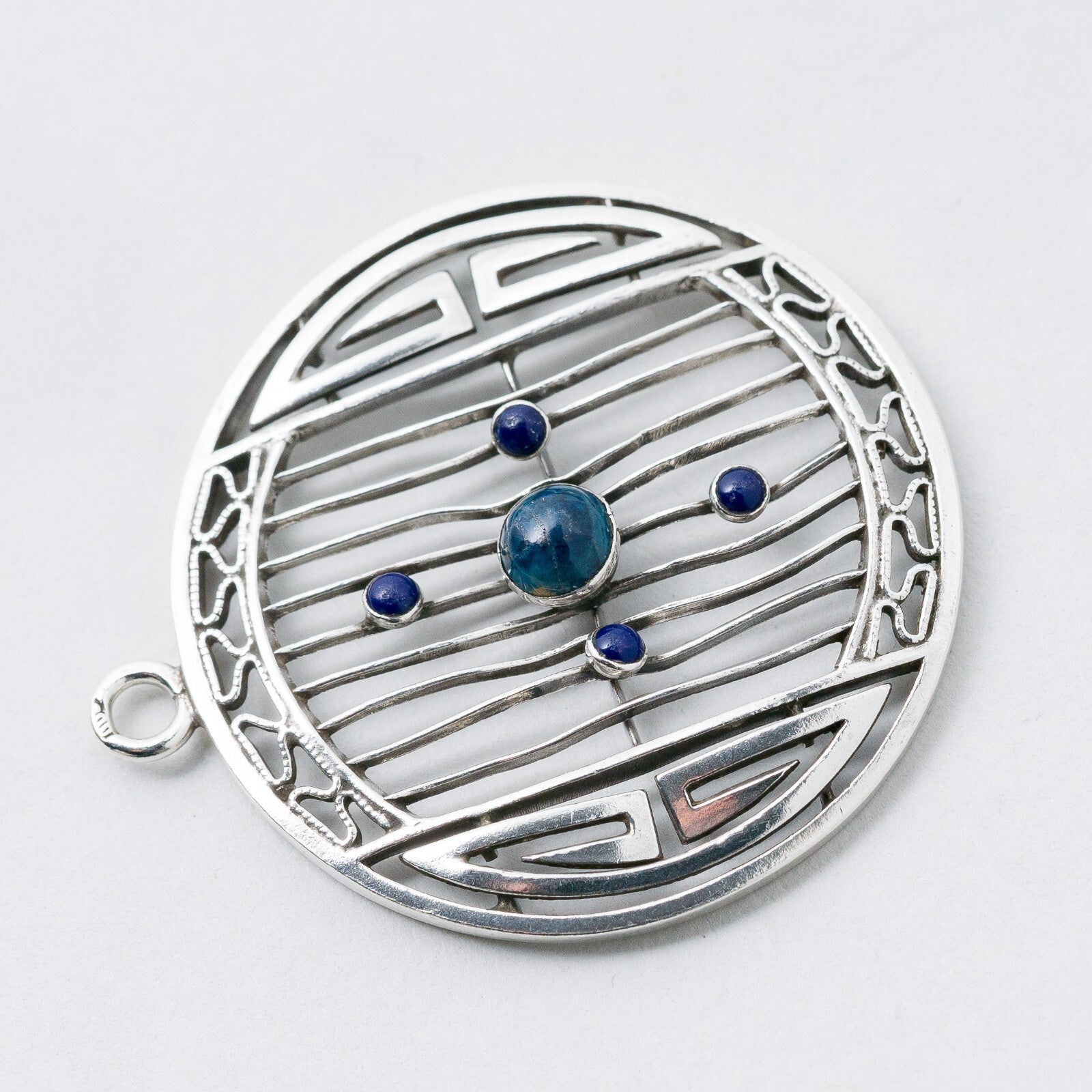 Anhänger Silber Blaue Steine 3,8 cm 4,39 g2