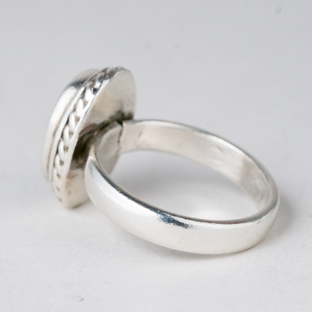 Silber Ring 925 Grüner Stein Größe 57 (18,1 mm Ø) 6,09 g2