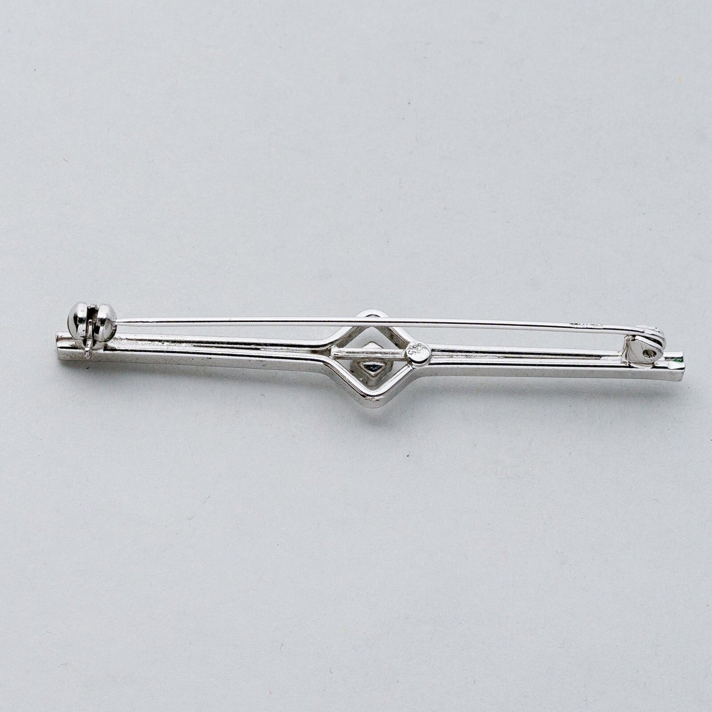 Silber Brosche Spange 835 Weißer Stein 5,21 g4