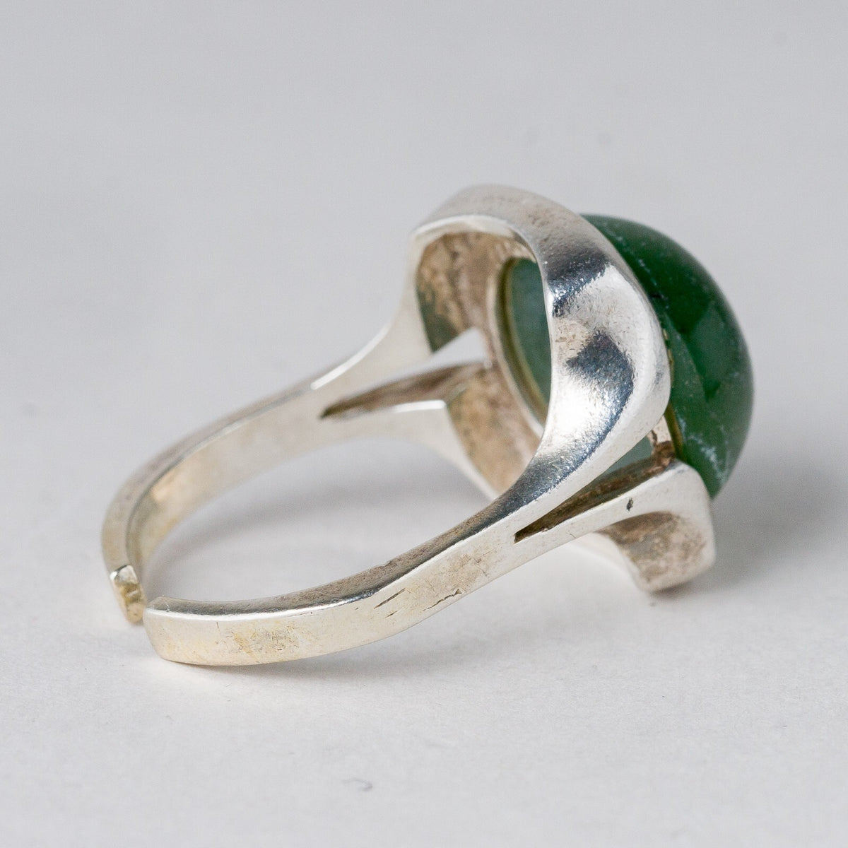 Silber Ring 925 Grüner Stein Größe flexibel 7,36 g4