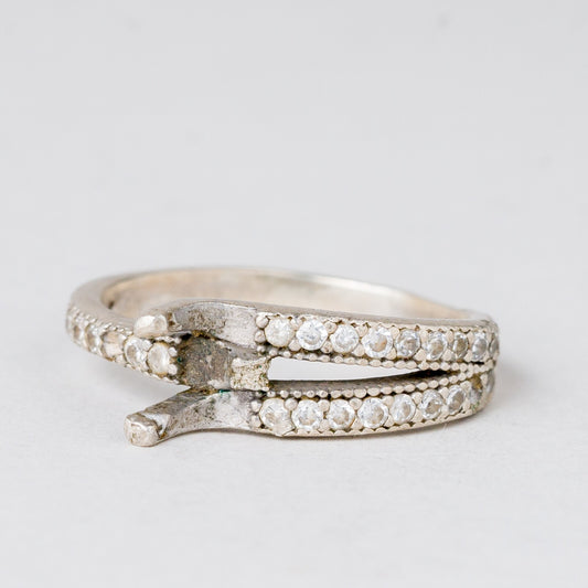 Ring Weiße Steine 3,01 g 925er Silber Größe 55 (17,5 mm Ø)0
