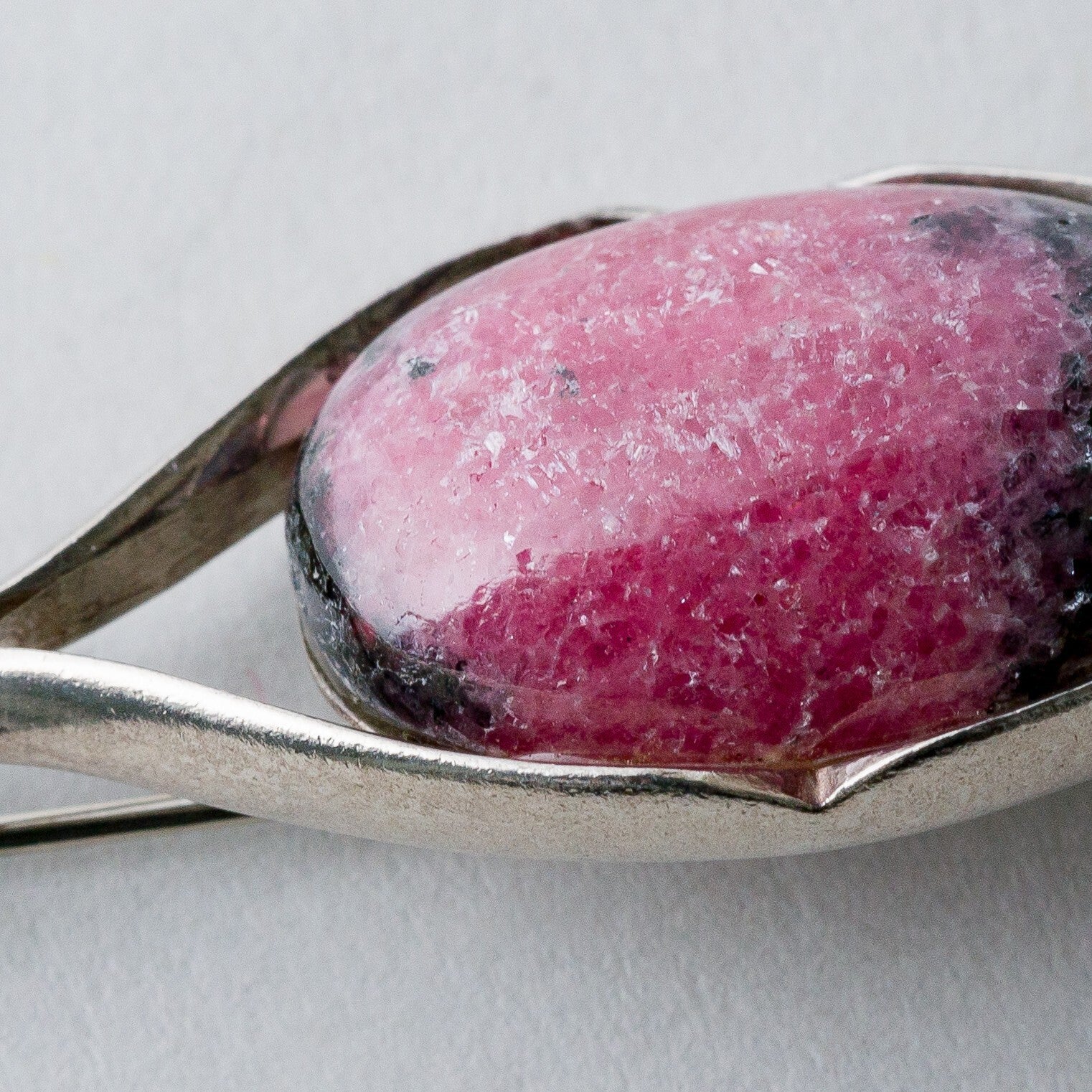 Silber Brosche Spange 925 Roter Stein 13,31 g9