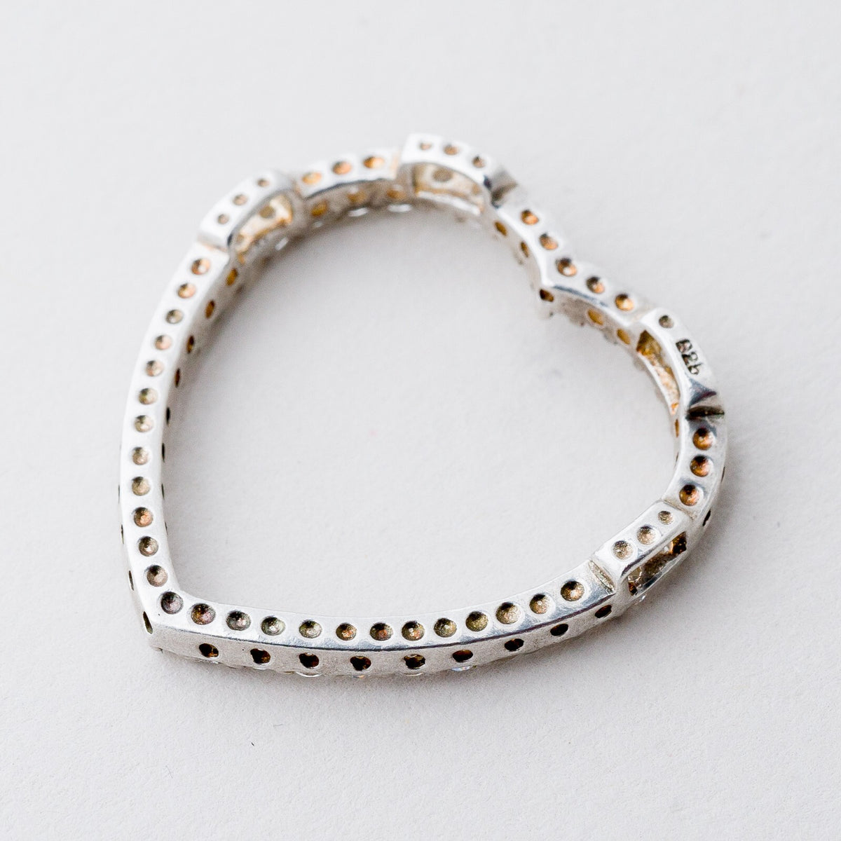 Anhänger Silber 925 Herz Weiße Steine 2,9 cm 3,81 g5