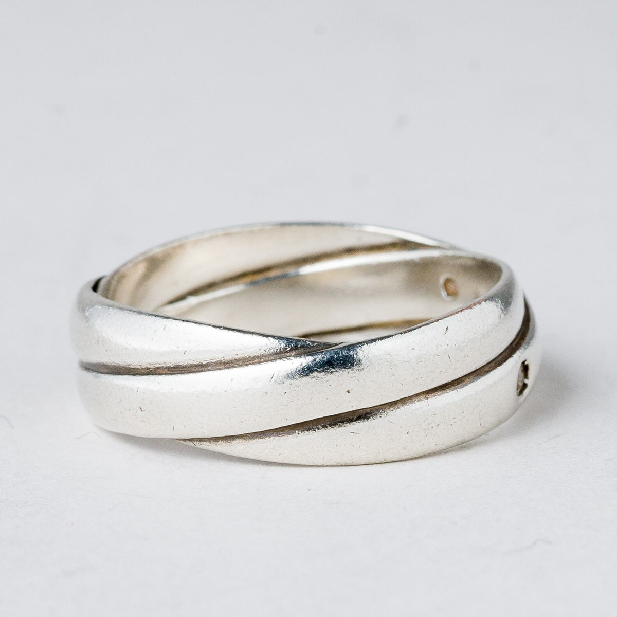 Silber Ring 925 Weiße Steine Größe 59 (18,8 mm Ø) 4,58 g3