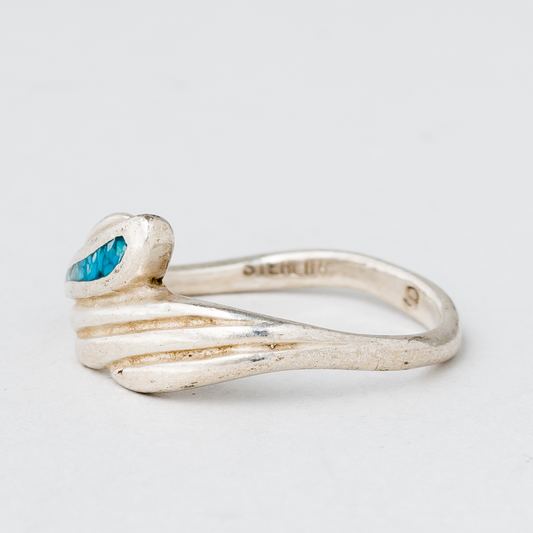 Ring türkiser Stein 2,19 g 925er Silber Größe 51 (16,2 mm Ø)0