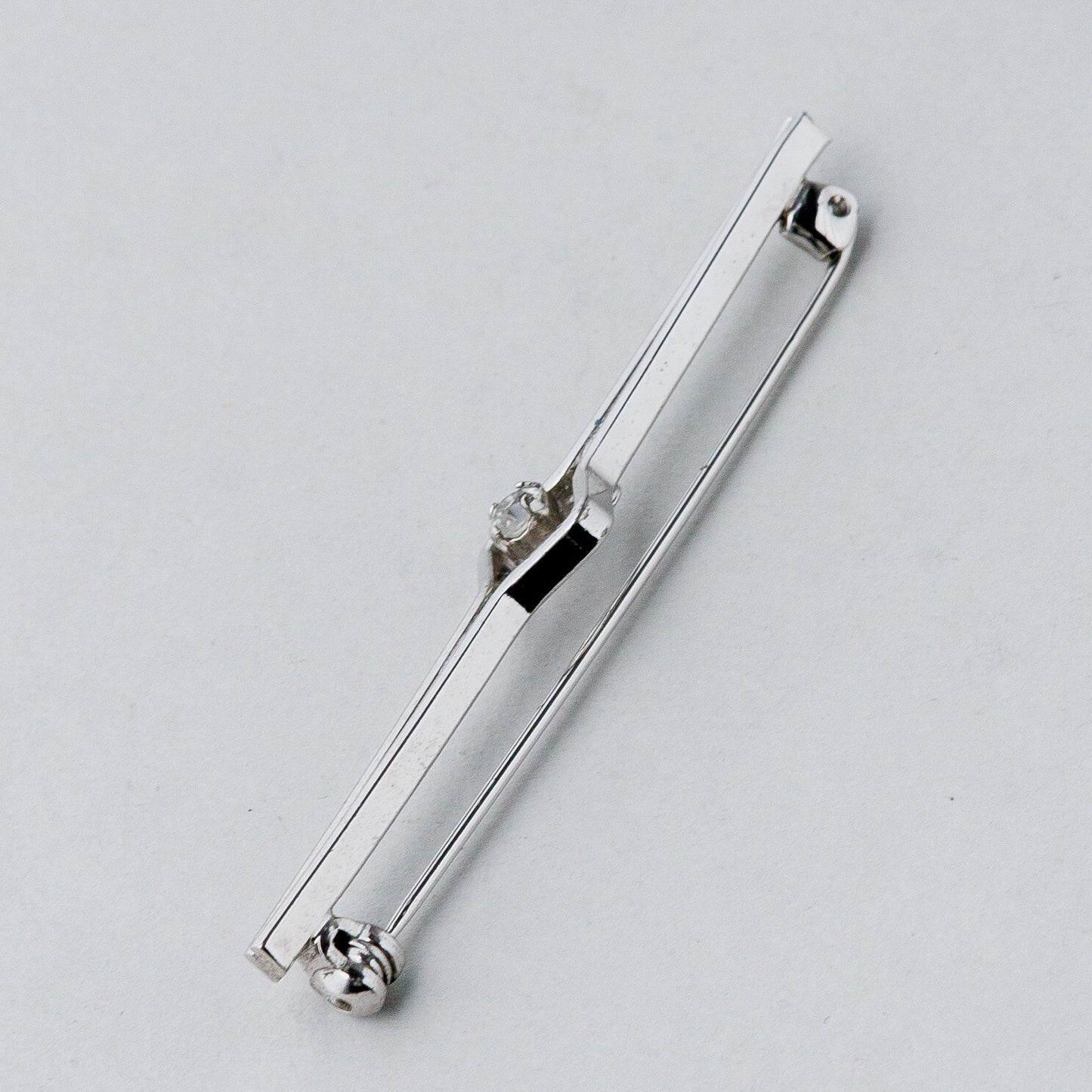 Silber Brosche Spange 835 Weißer Stein 5,21 g1