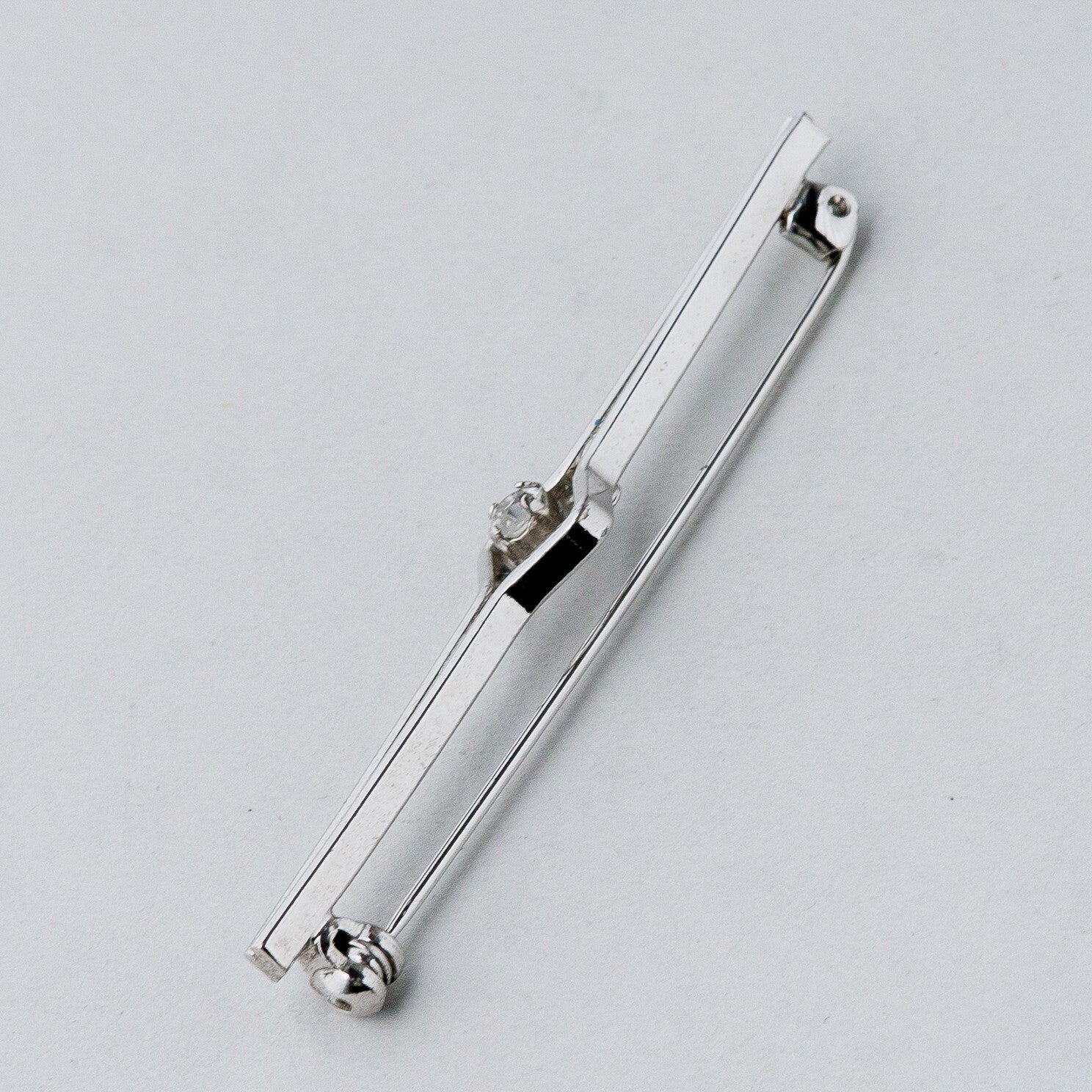 Silber Brosche Spange 835 Weißer Stein 5,21 g1
