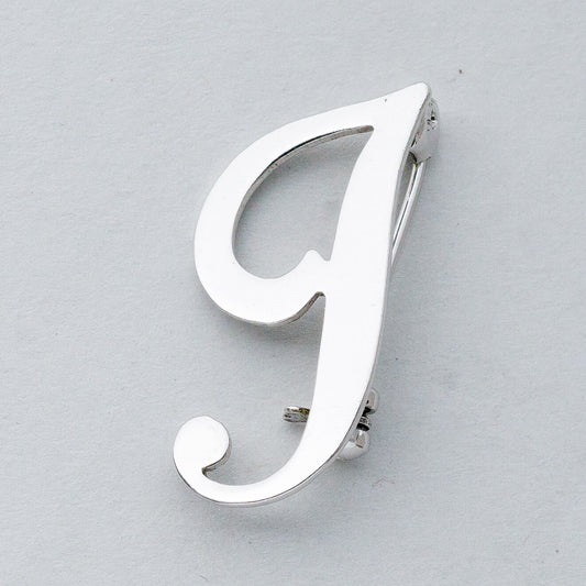Silber Brosche Spange 835 "J" 2,14 g0