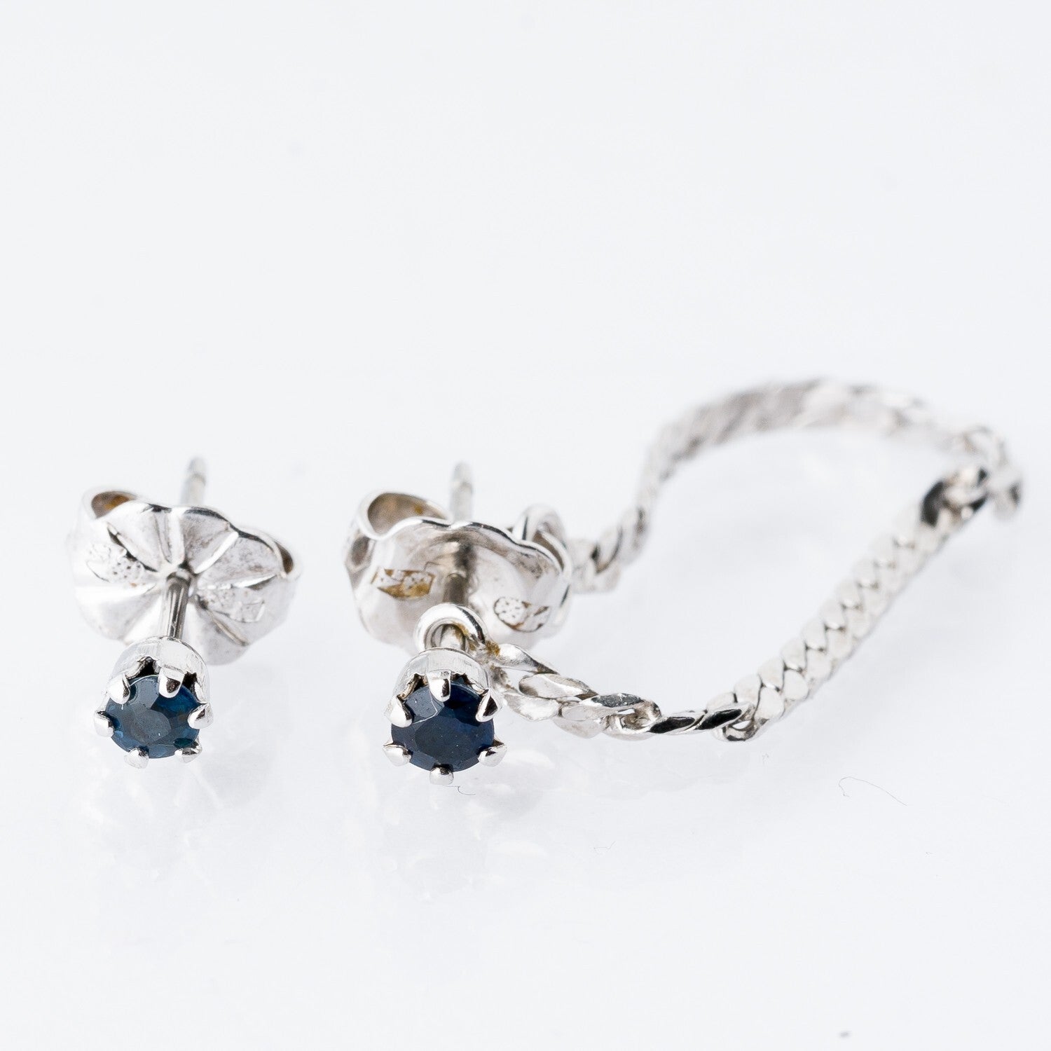 Ohrringe Ohrstecker Blauer Stein 925er Silber 1,09 g0