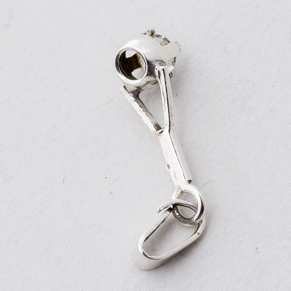 Anhänger Silber 835 Weißer Stein 2,3 cm 0,6 g6