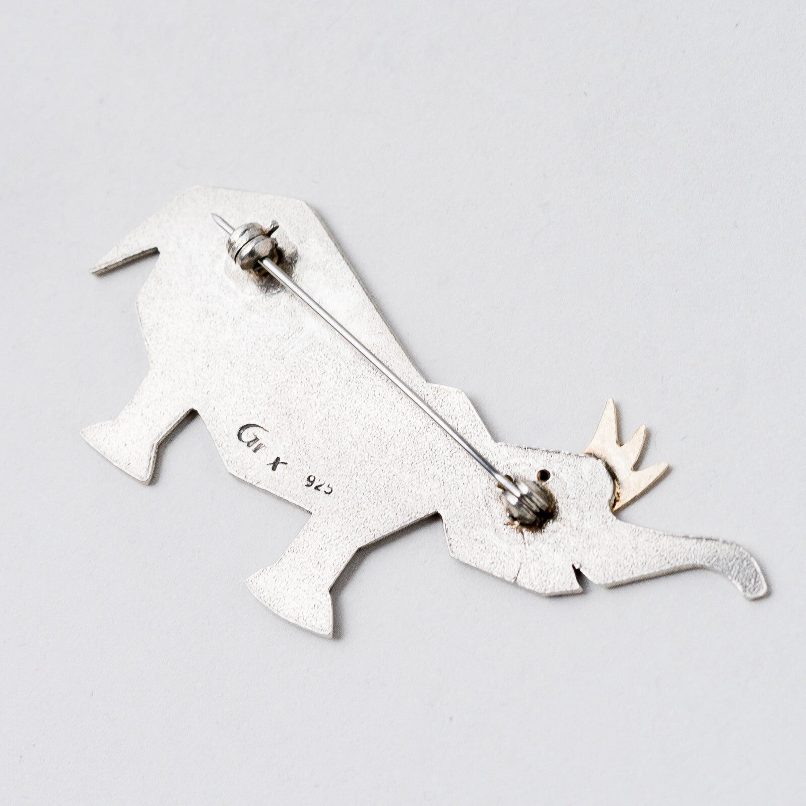 Brosche 925 Silber Elefant mit Krone 5,8 cm 6,33 g1