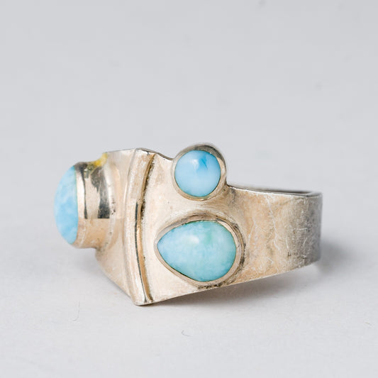 Ring Blauer Stein 5,04 g 925er Silber Größe 53 (16,8 mm Ø)0