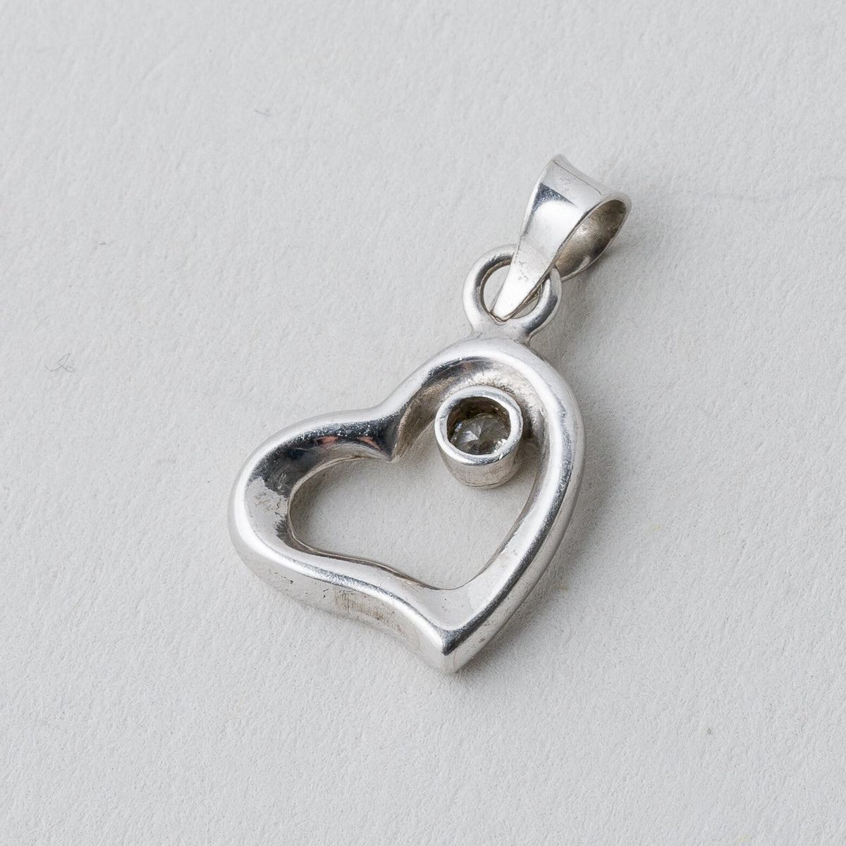 Anhänger Herz mit Stein 925er Silber 1,28 g1