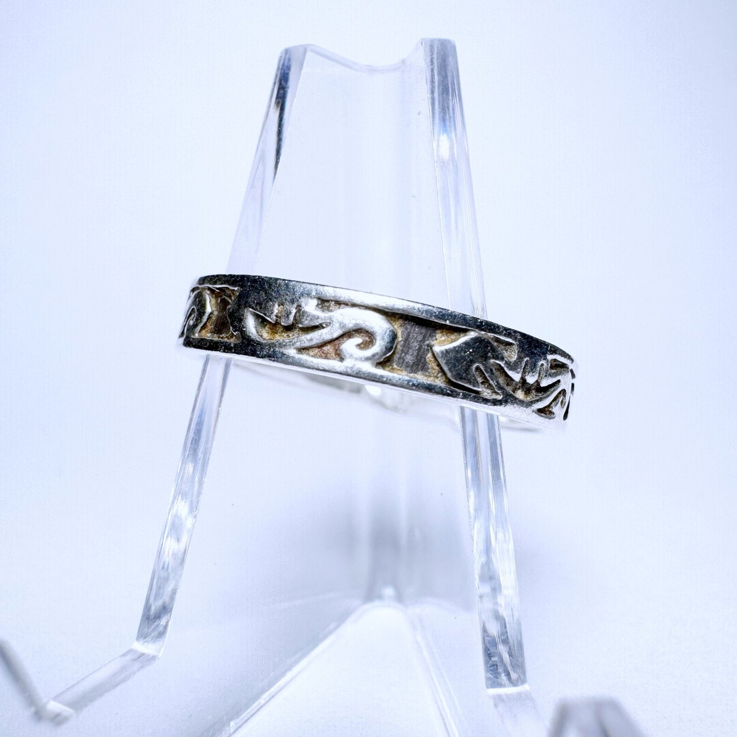 Ring 925er Silber Größe 62 Ethno Muster 3,18g0