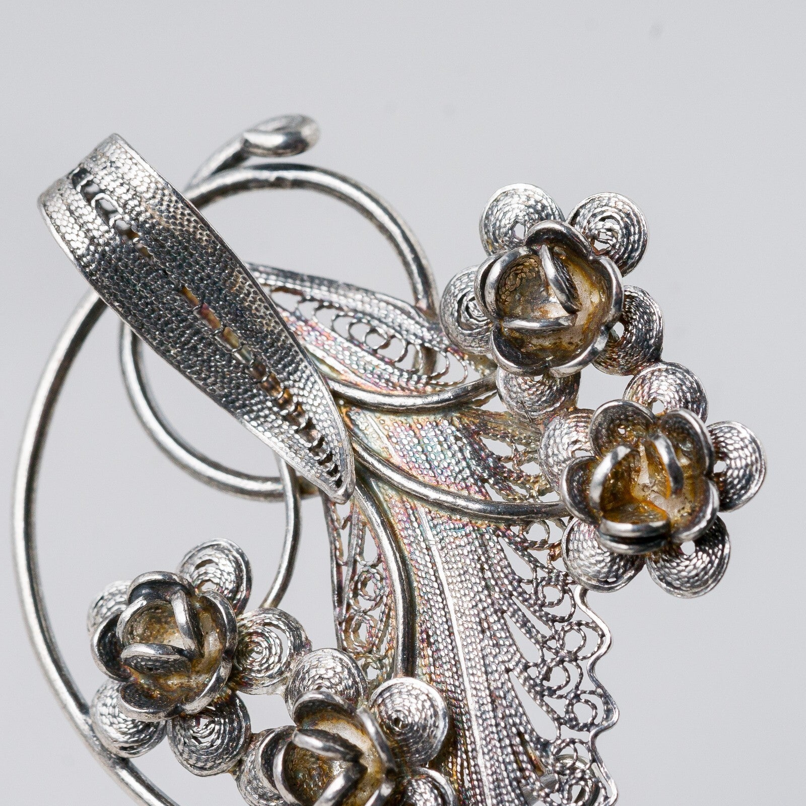 Brosche 925 Silber Filigran 5,3 cm 8,27 g8