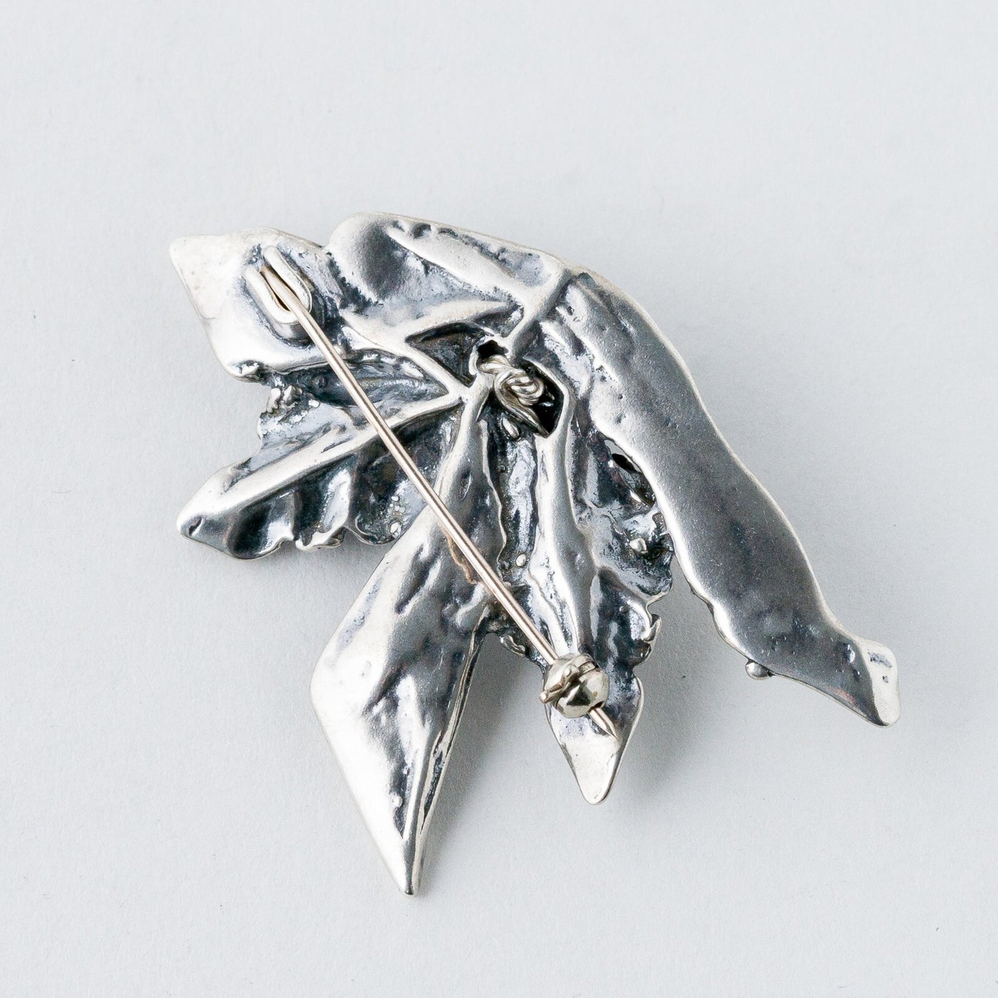 Silber Brosche Spange Lila Steine 18,32 g4